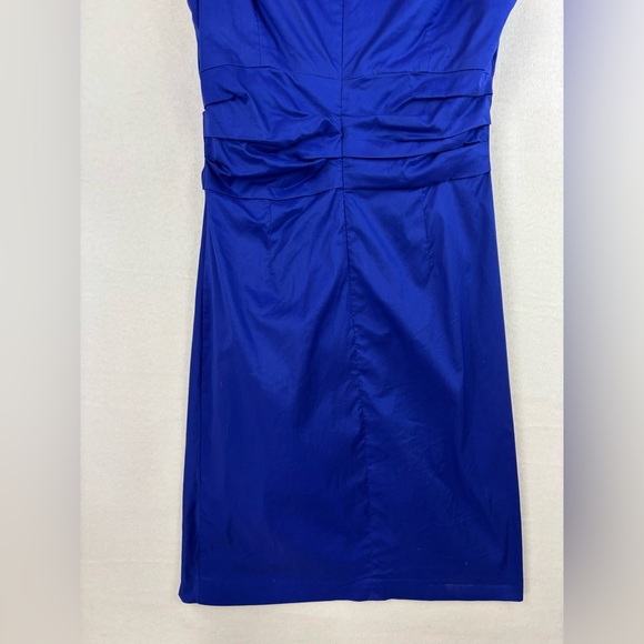 SUZY CHIN For MAGGIE BOUTIQUE Cocktail Dress Blue Purple Pleated Short Wedding 6 - Picture 10 of 14